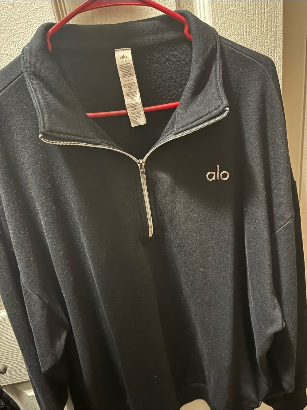 ALO Yoga Black Half-Zip Pullover Sweater
